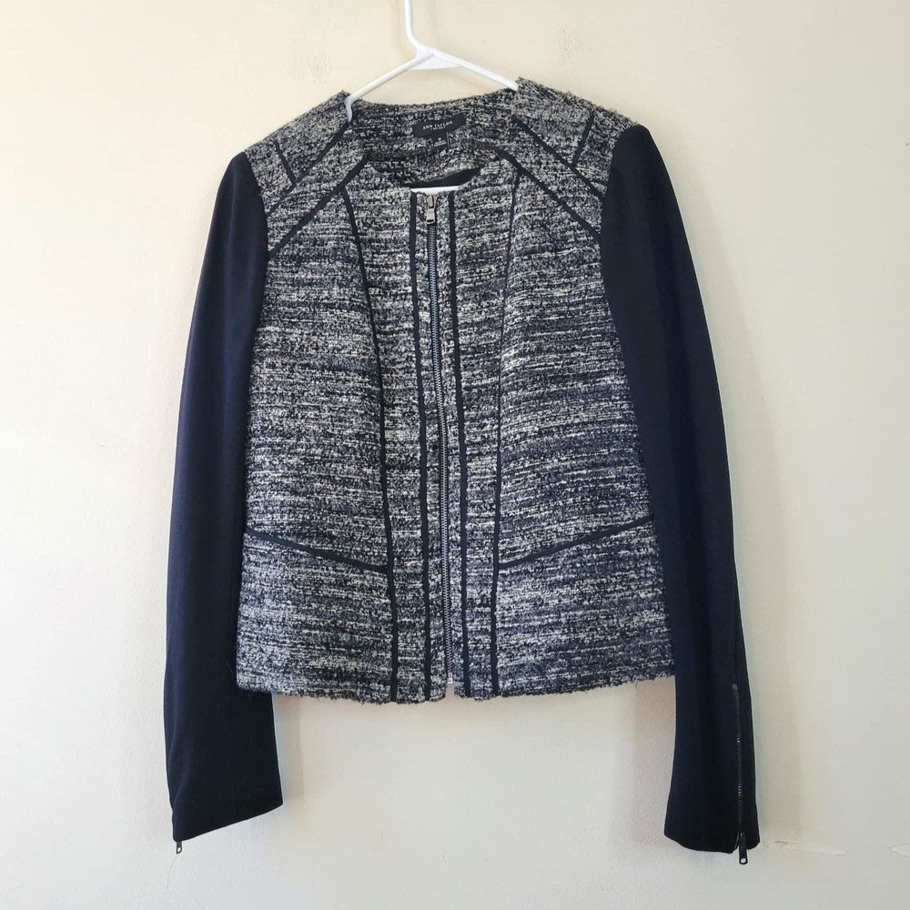 Ann Taylor Black and White Textured Blazer